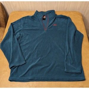 The North Face Mens XL Sweater Jacket in Teal Navy 1/4 Zip Fleece Pullover